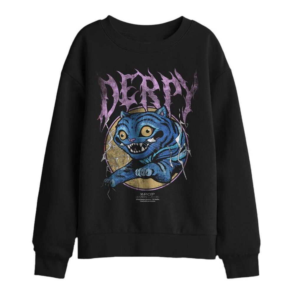 K-Pop Demon Hunters Childrens/Kids Rock Band Derpy Tiger Sweatshirt / Black